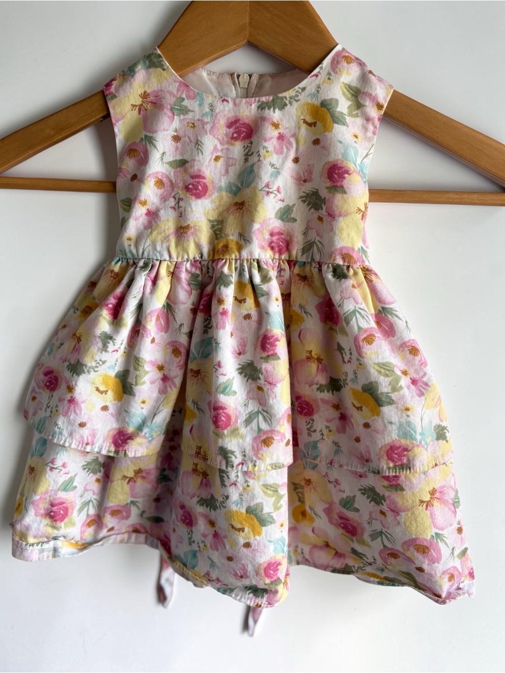 Katie M Baby Girl's Pink Floral Floral Ruffle Dress Size 12M Spring Summer